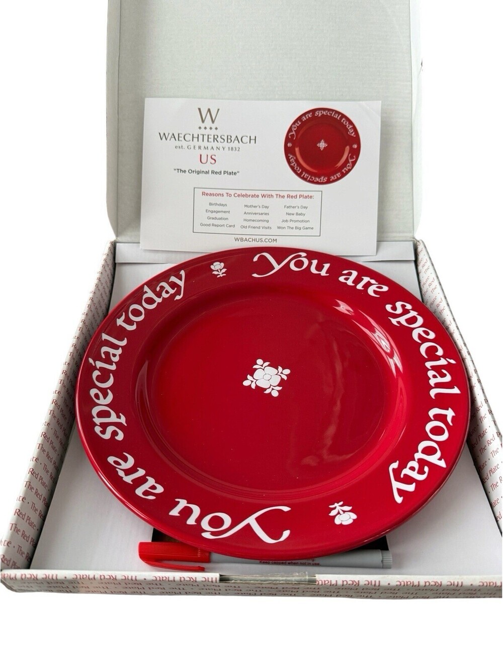 Waechtersbach Celebration Plate In Box 10 3/4” Diameter. Decorative Pen Included